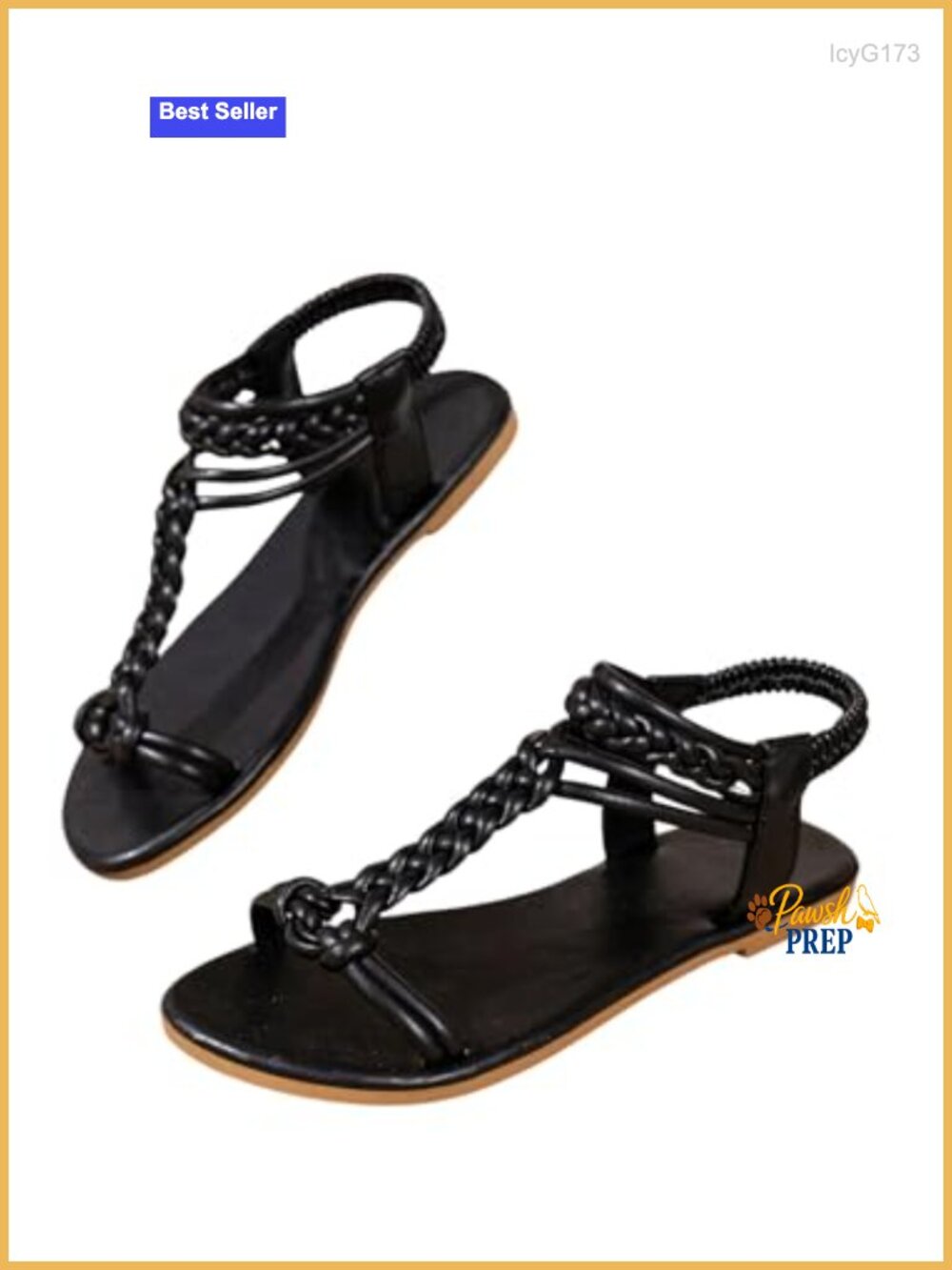Braided Gladiator Flat Sandals Open Toe Faux Leather Ankle Strap